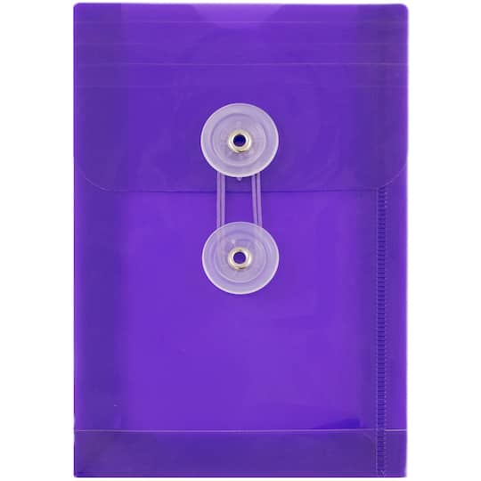 JAM Paper 4.25" x 6.25" Plastic Button & String Tie Closure Envelopes
